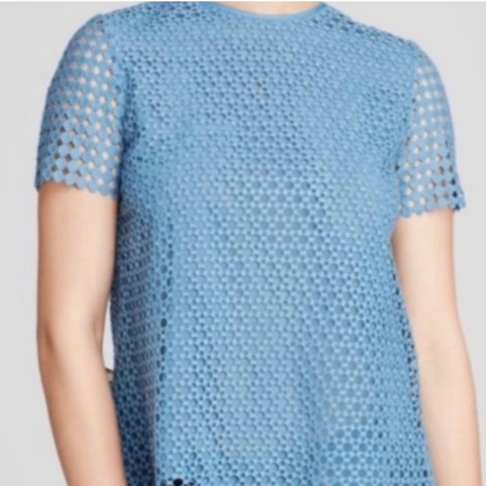 1HR SALE Tory Burch Crescent Guipure Lace Short Sleeve Top